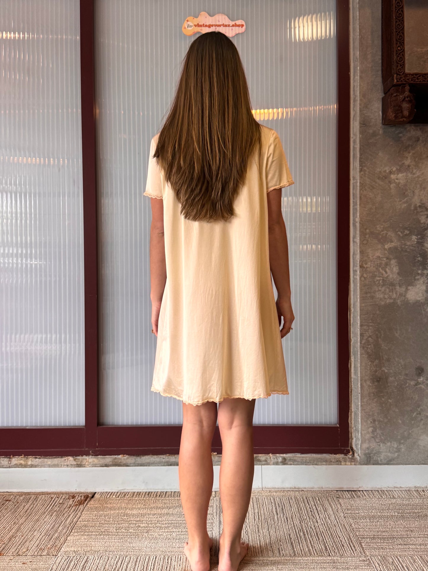 1980s Vanity Fair Cream Nightgown