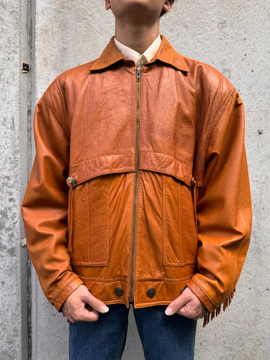 1980s M. Julian Leather Fringe Jacket