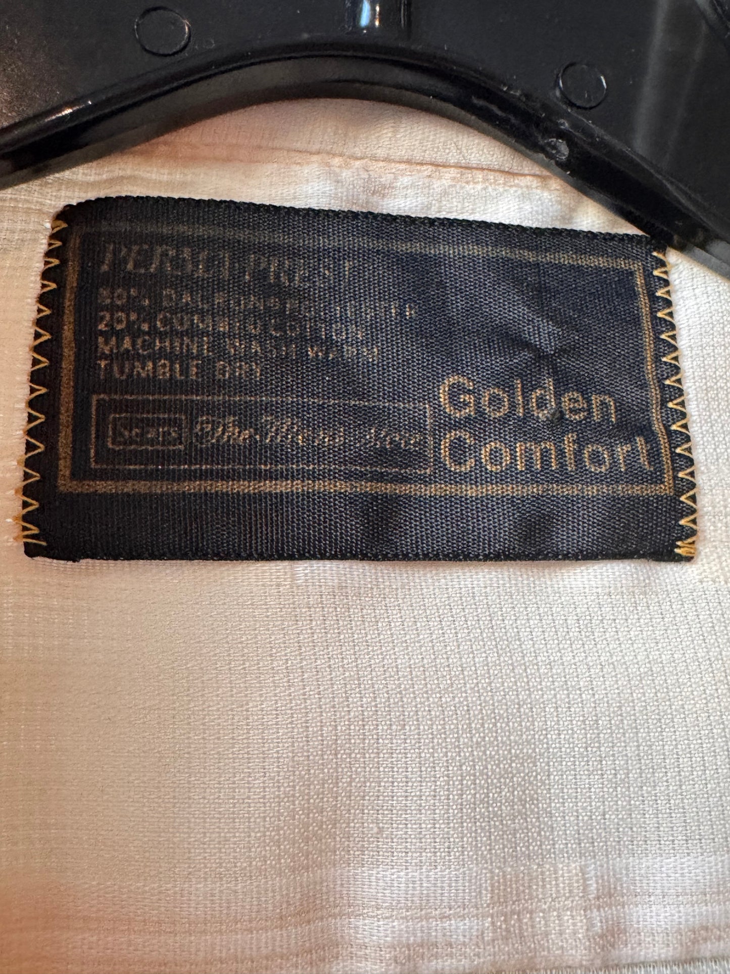 1970s Cream Striped Point-Collar Button Up Shirt