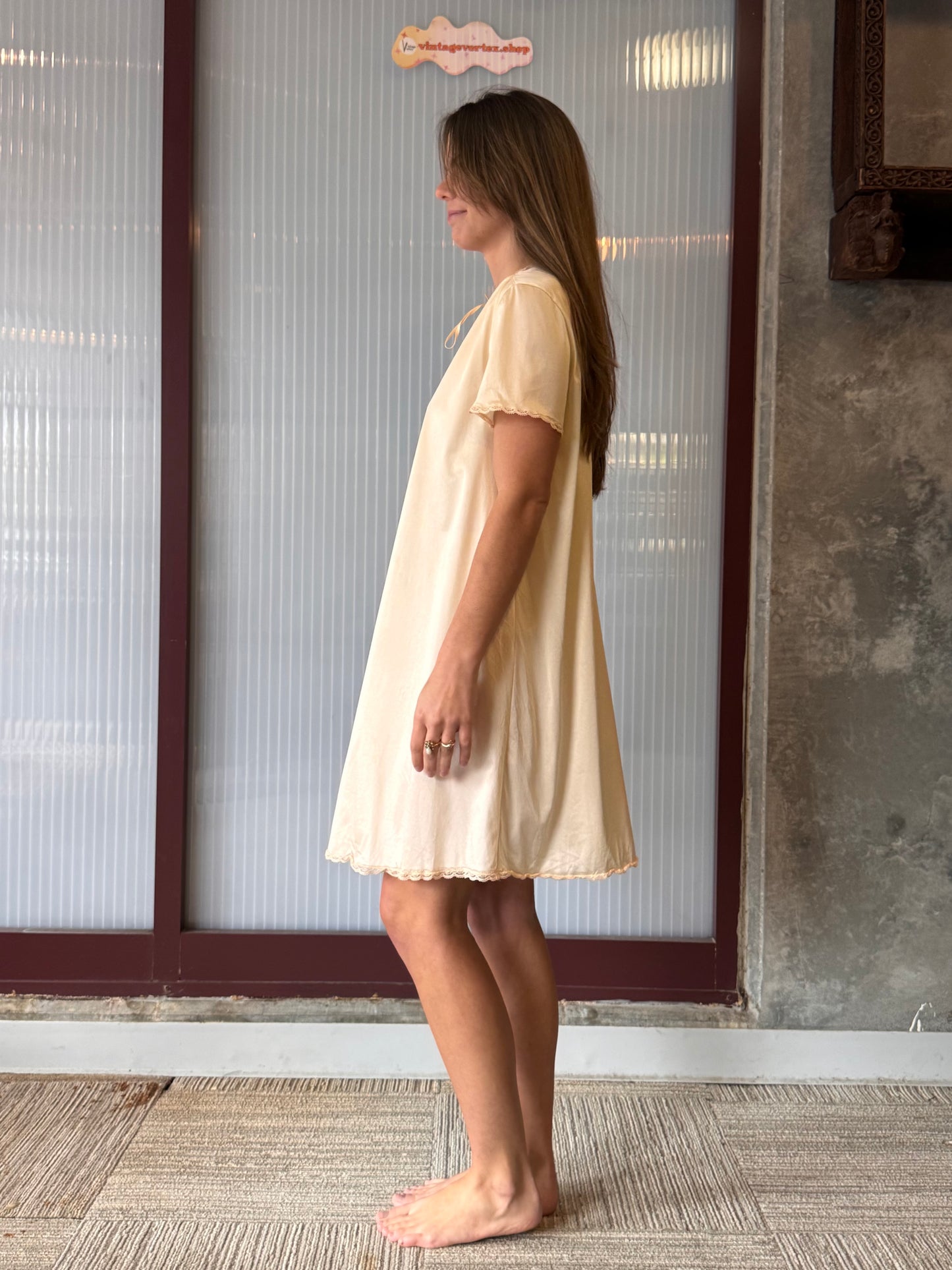 1980s Vanity Fair Cream Nightgown