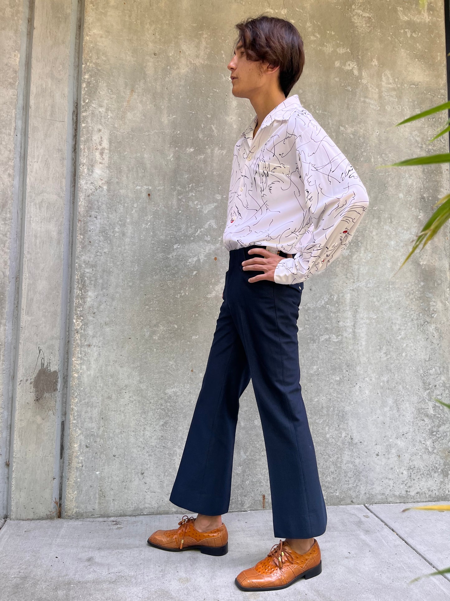 1970s Tregus Westwear Navy Blue Leisure-suit Trousers