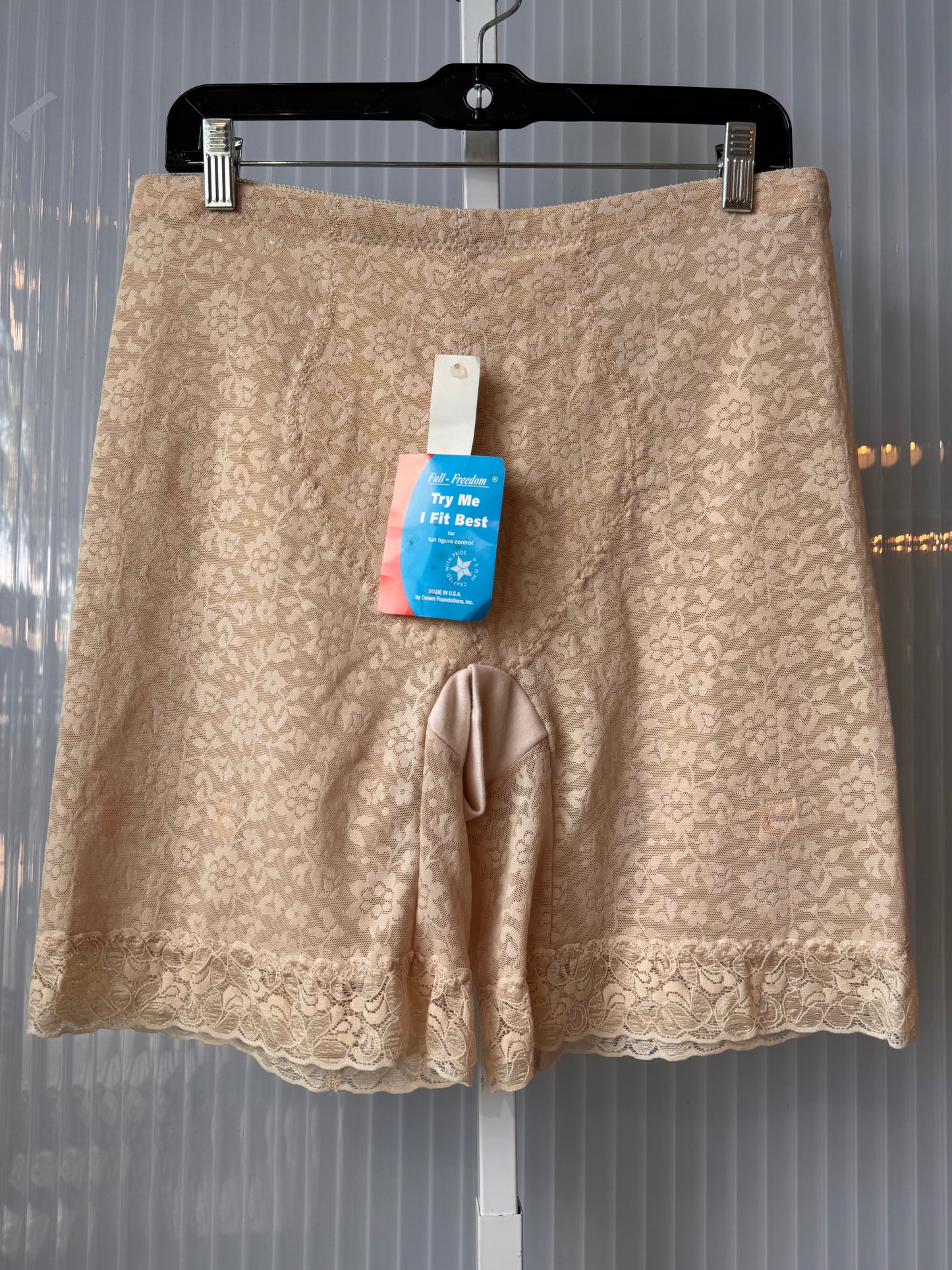 1970s Deadstock Floral Cream Shapewear Shorts