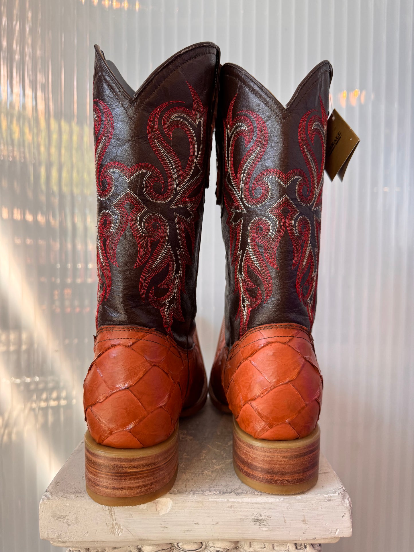 Parrall Pirarucu Skin Boots Size Size 10 1/2