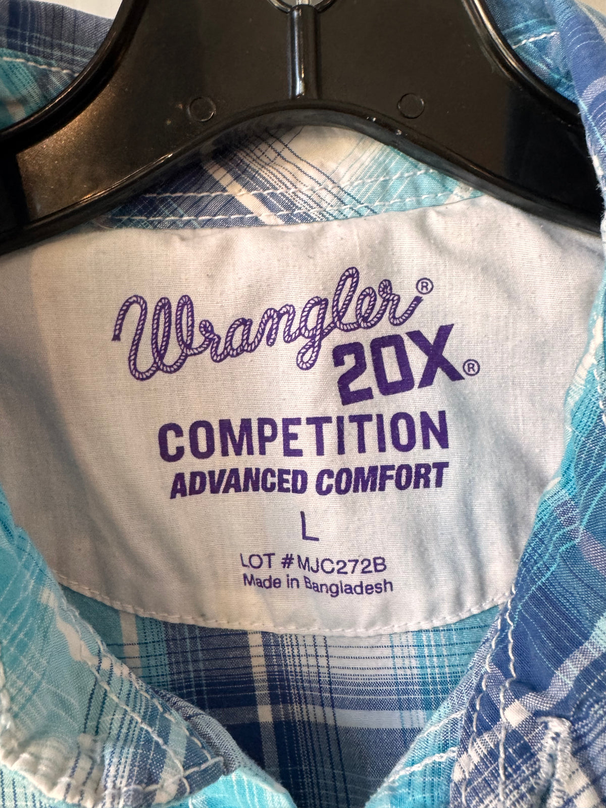 2010s Wrangler Blue Plaid Western Pearl-Snap Shirt