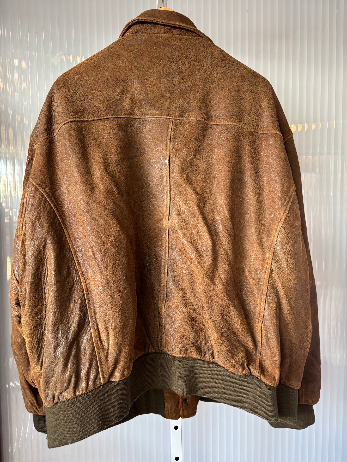 Wilson Brown Leather Bomber Jacket w/ Lining