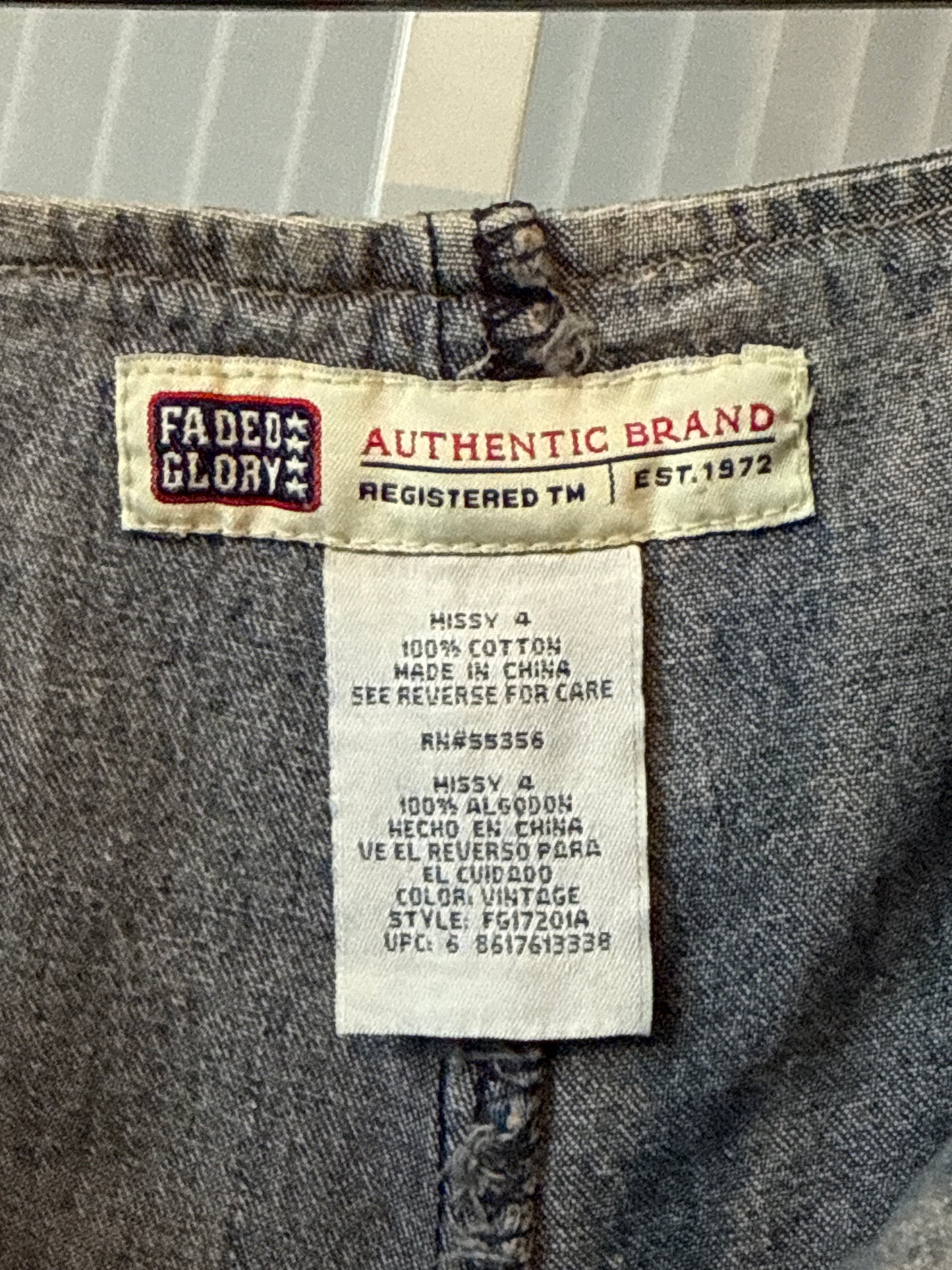 Y2K Faded Glory Denim EmbroideredMini Shirt