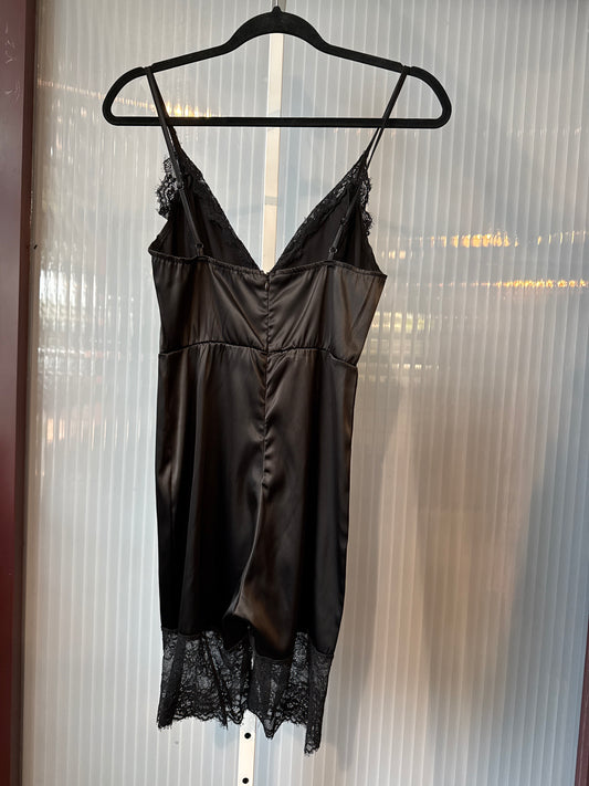 2000s Black Undergarment with Lace Trims