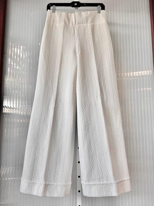 1970s White Flared Trousers