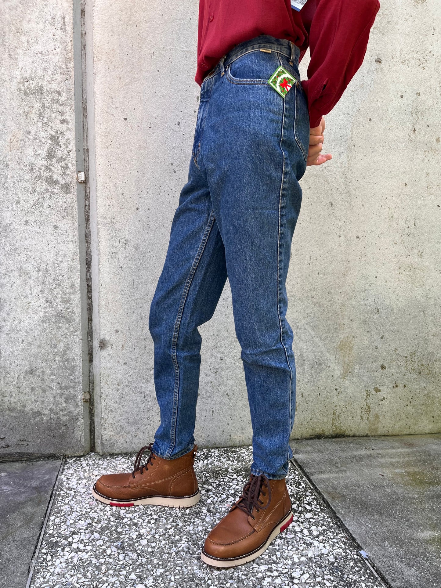 1990s Esprit Medium-Wash High-Waisted Taper Jeans