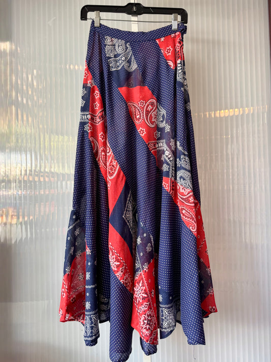 Red & Blue Polka Dot Handkerchief Skirt