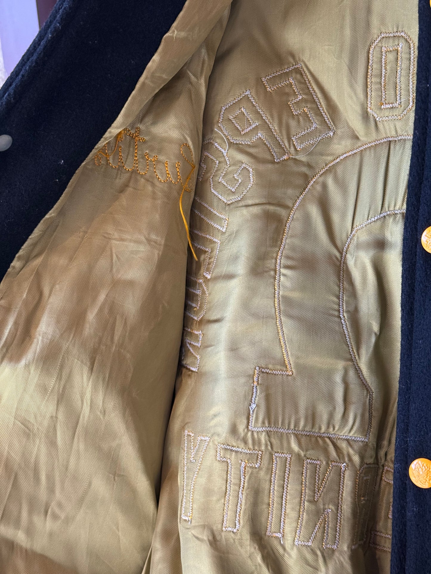 1950s Yellow & Black Pearson Letterman Jacket