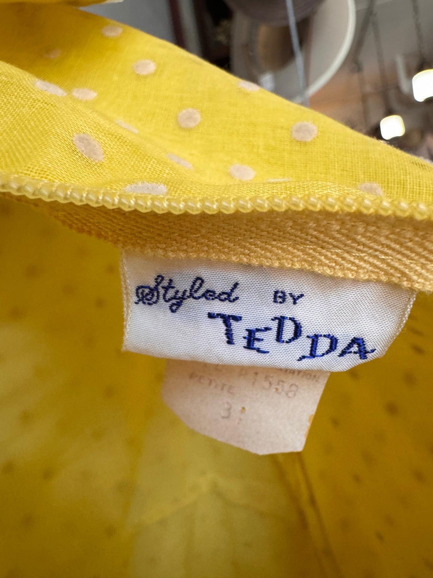 1960s Yellow Peter-pan Collar Polka Dot Dress
