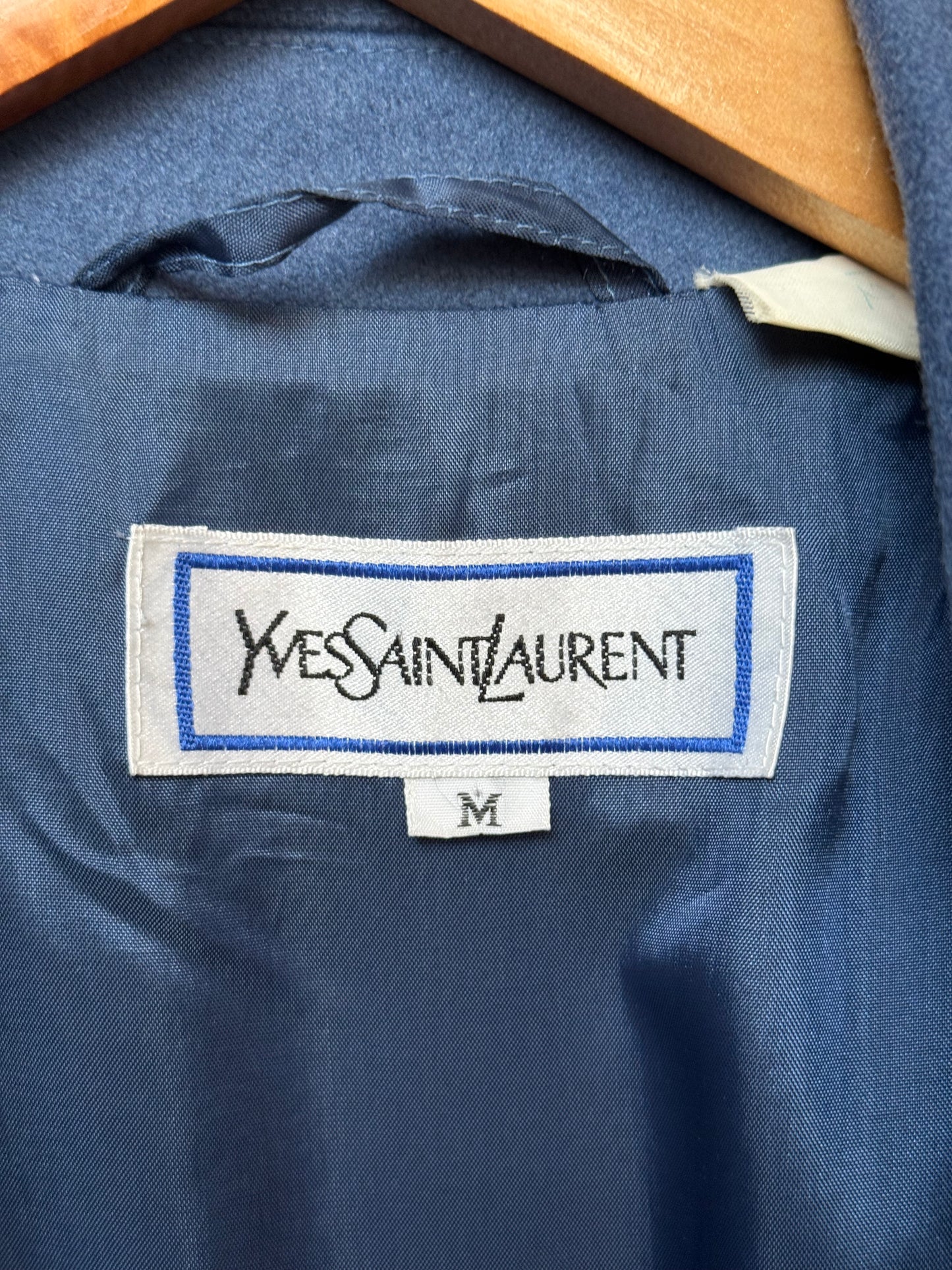 Slate Blue Yves Saint Laurent Double Breasted Blazer