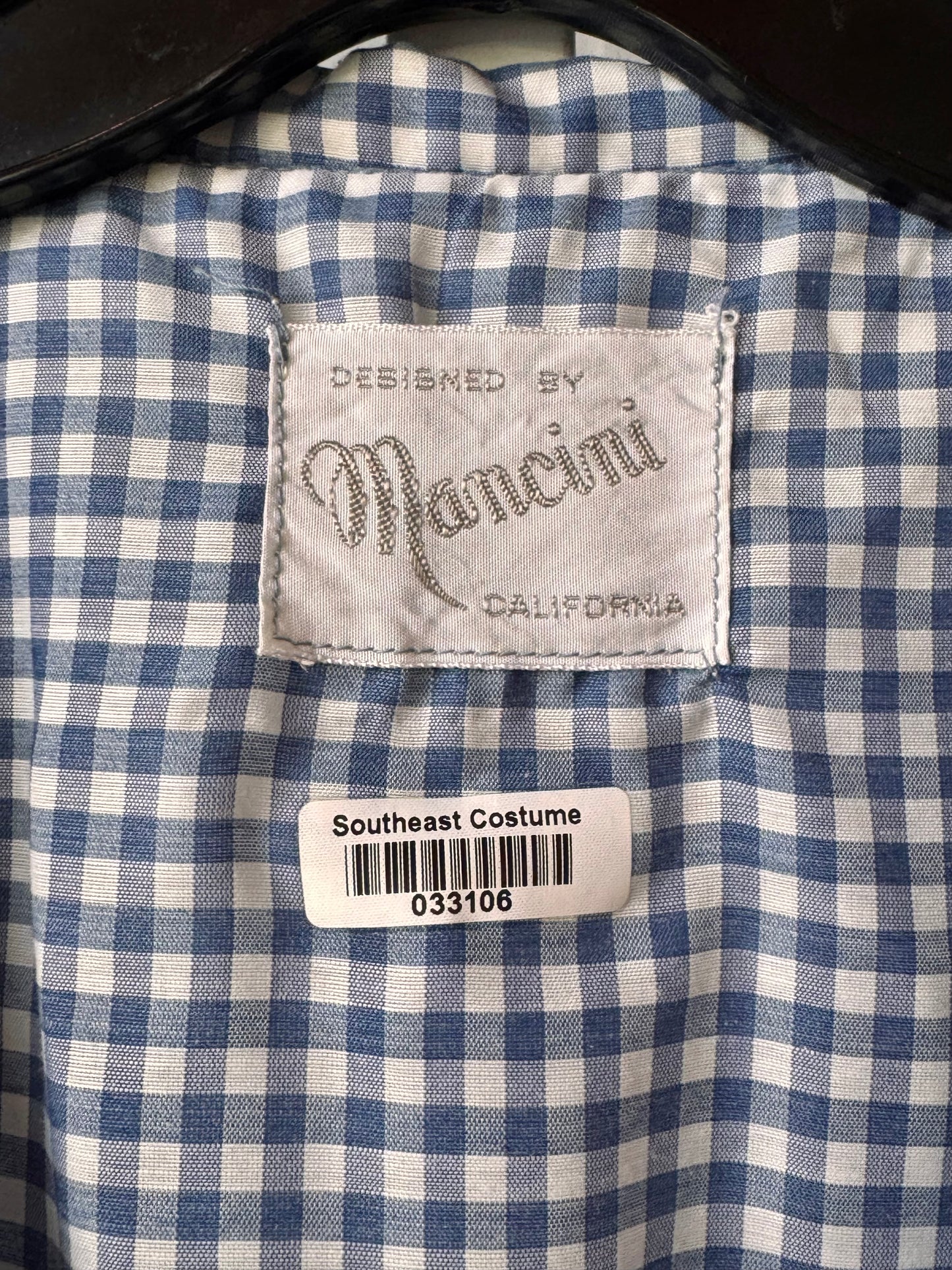 1960s Blue Gingham Sleeveless Shirtwaist Pleated Dress