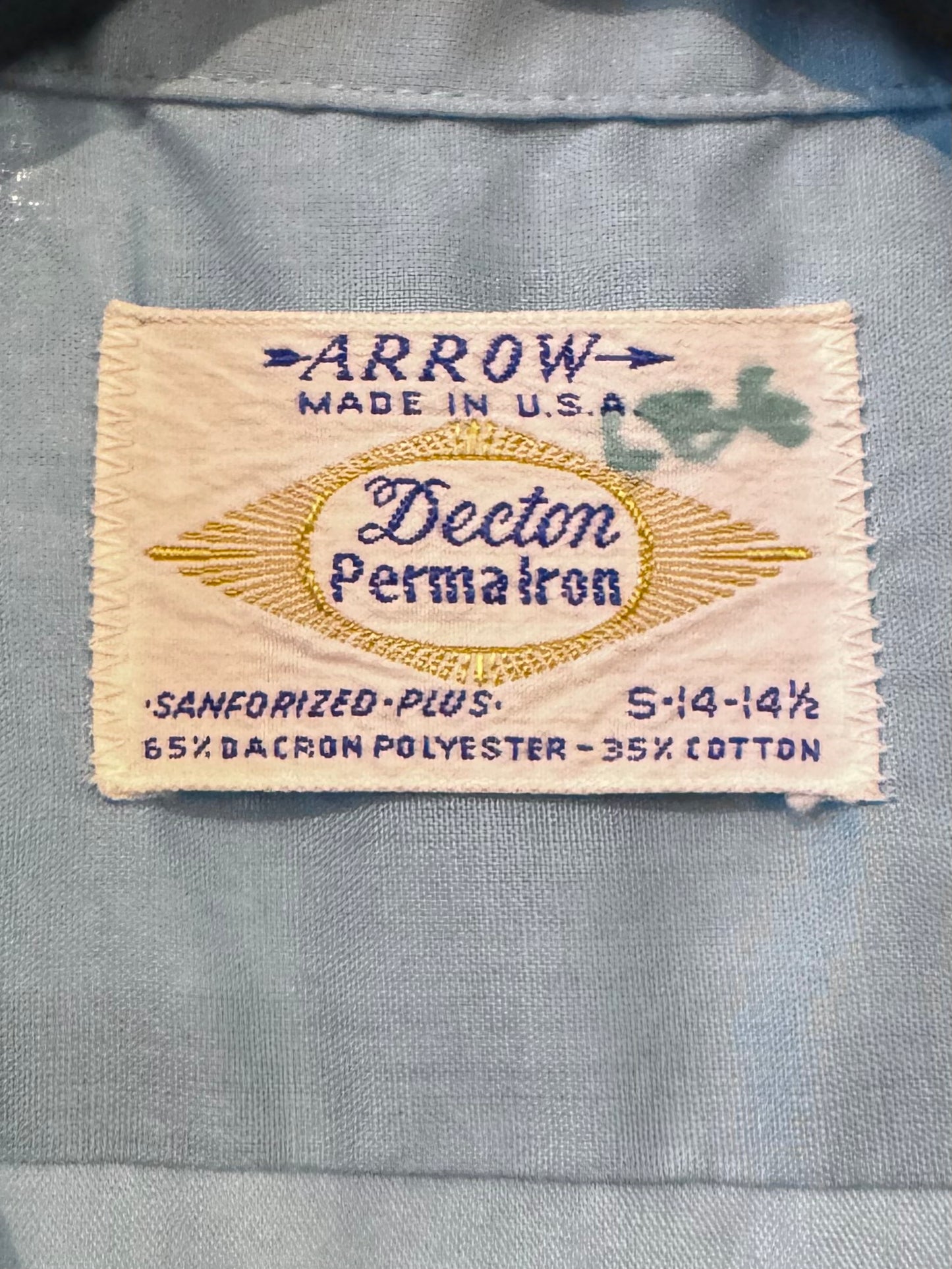 1950s Sky Blue Button Up Shirt