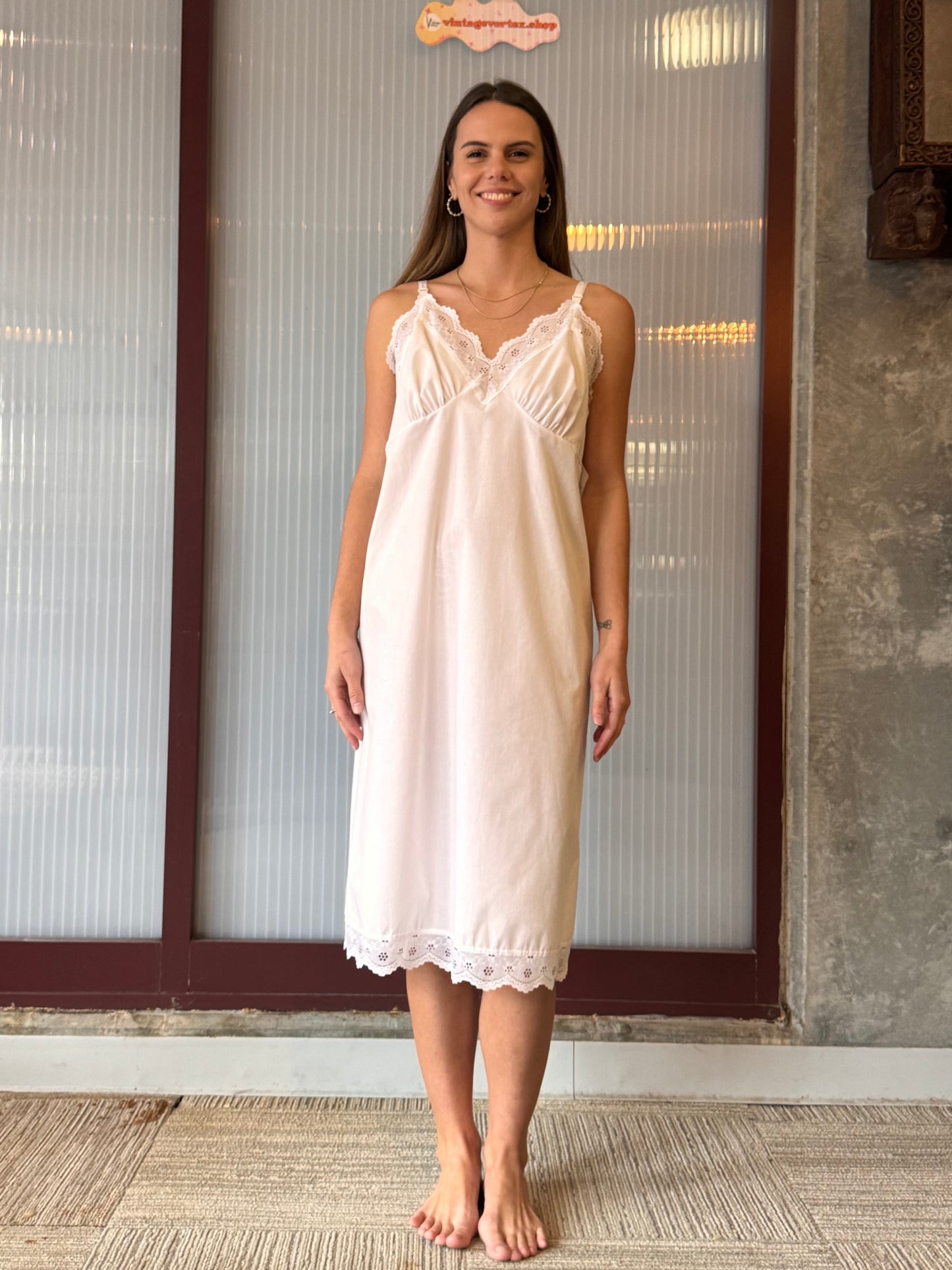 1960s Dixie Belle White Linen Slip