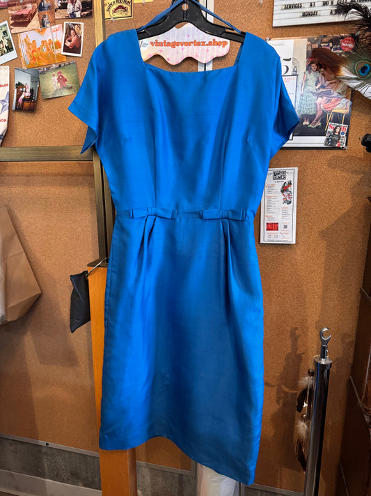 1950s Blue Dress with Bows