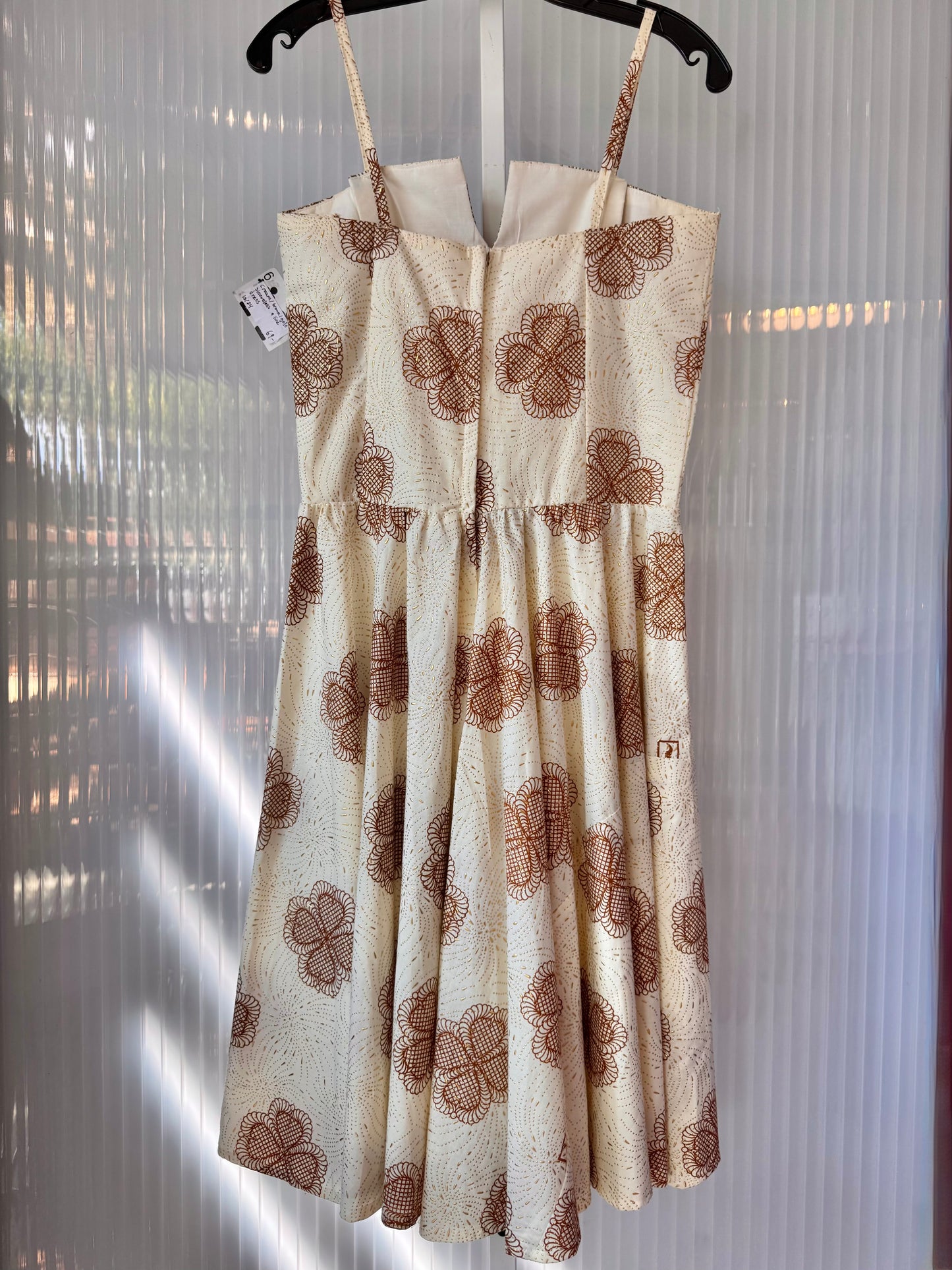 Cream & Gold Fit & Flare Dress