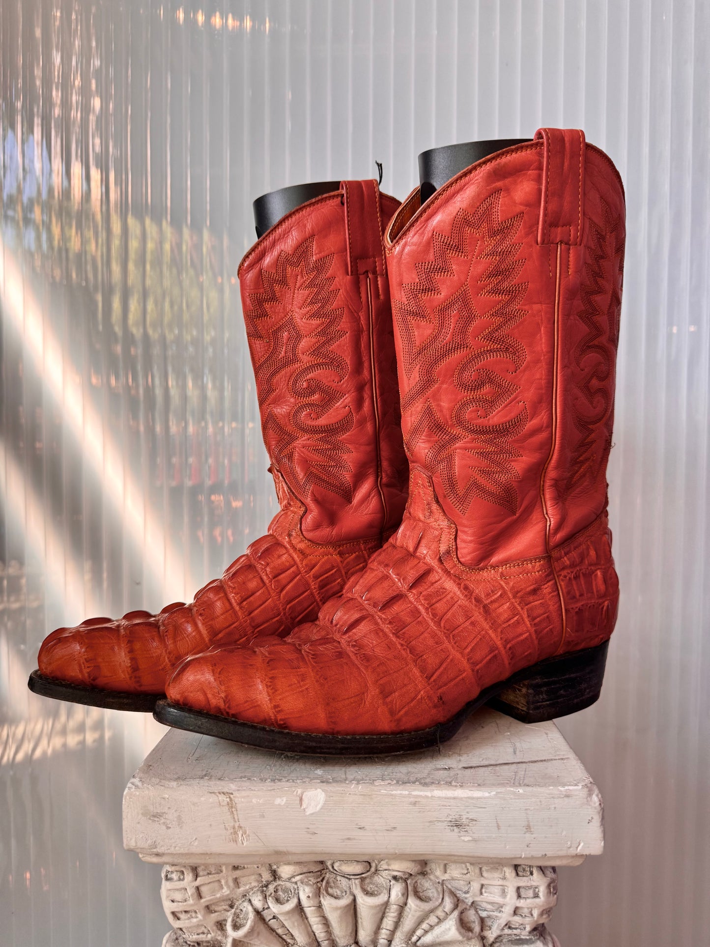 Carreta Boots Burnt Orange Alligator Boots Size 10