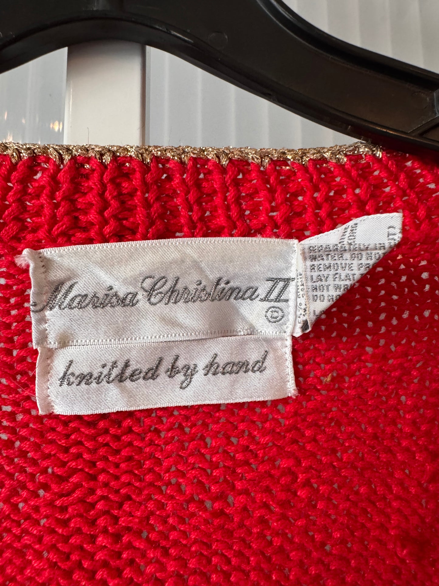 1980s Black & Red Circus Theme Knit Cardigan