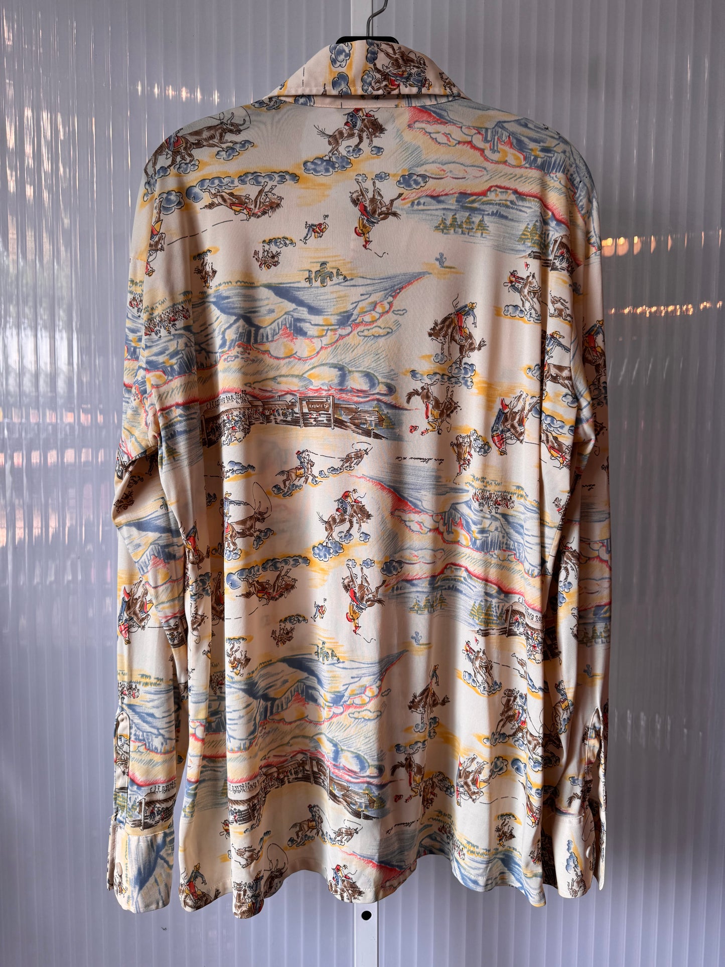 1970s Levis Western Scene Point Collar Shirt