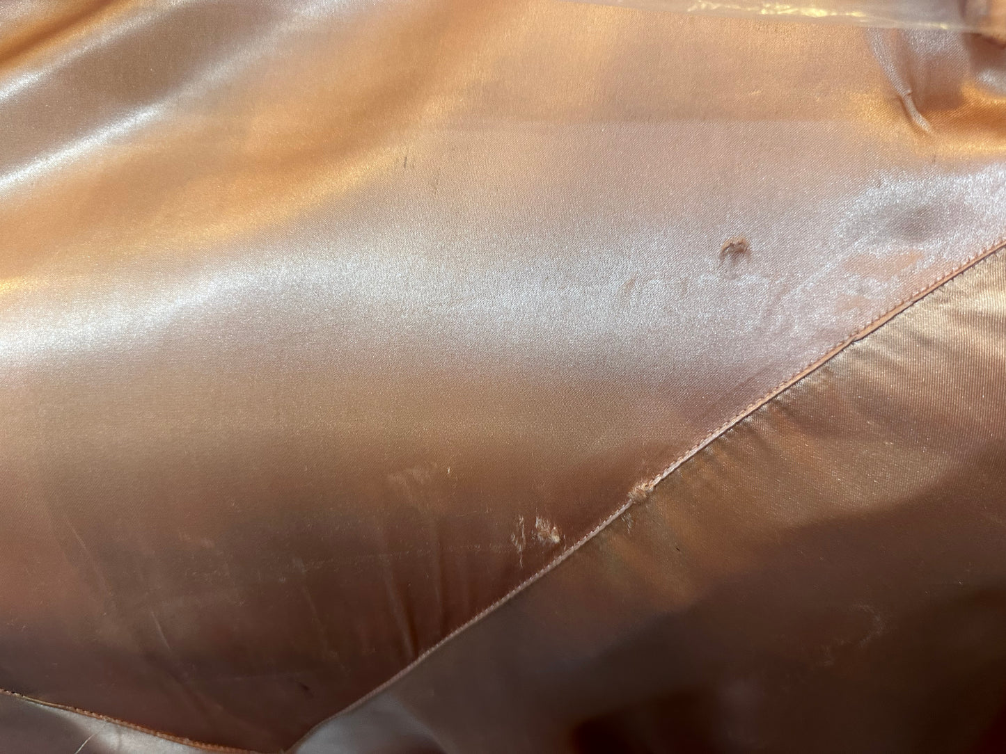 Antique 1920’s Peach Satin Drop-Waist Slip Gown