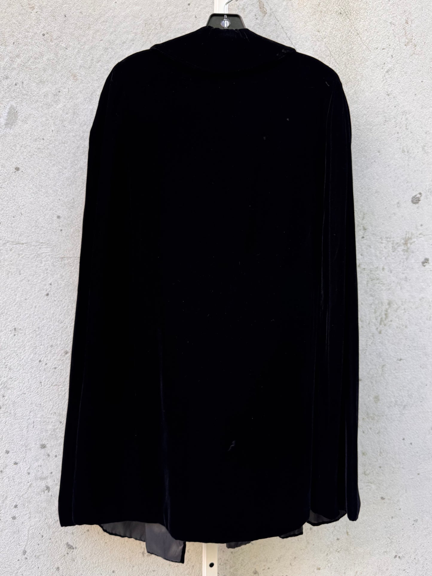 Black Velvet Cape with Knot Buttons