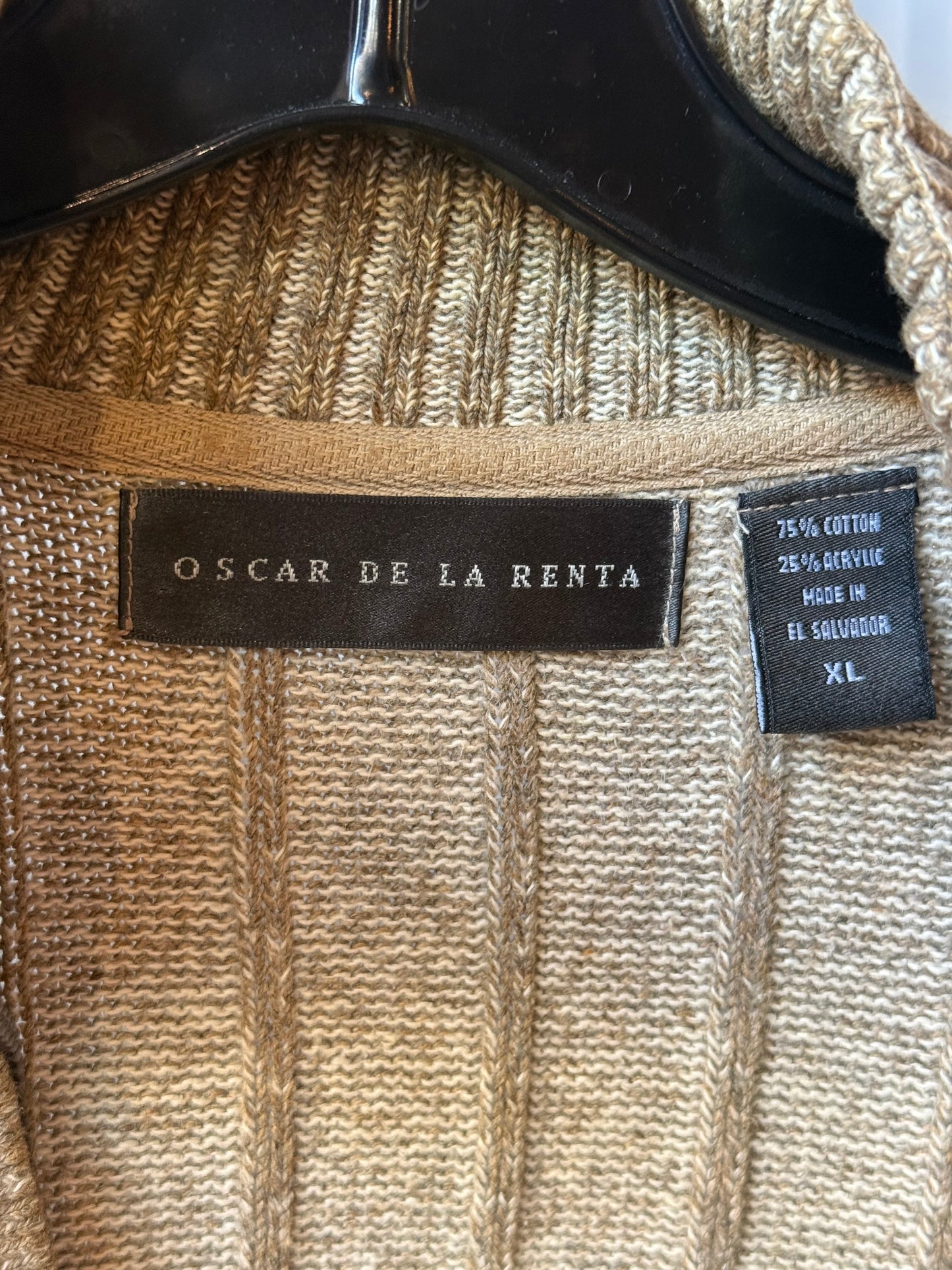 Cream Oscar De La Renta 1/4 Zip Sweater