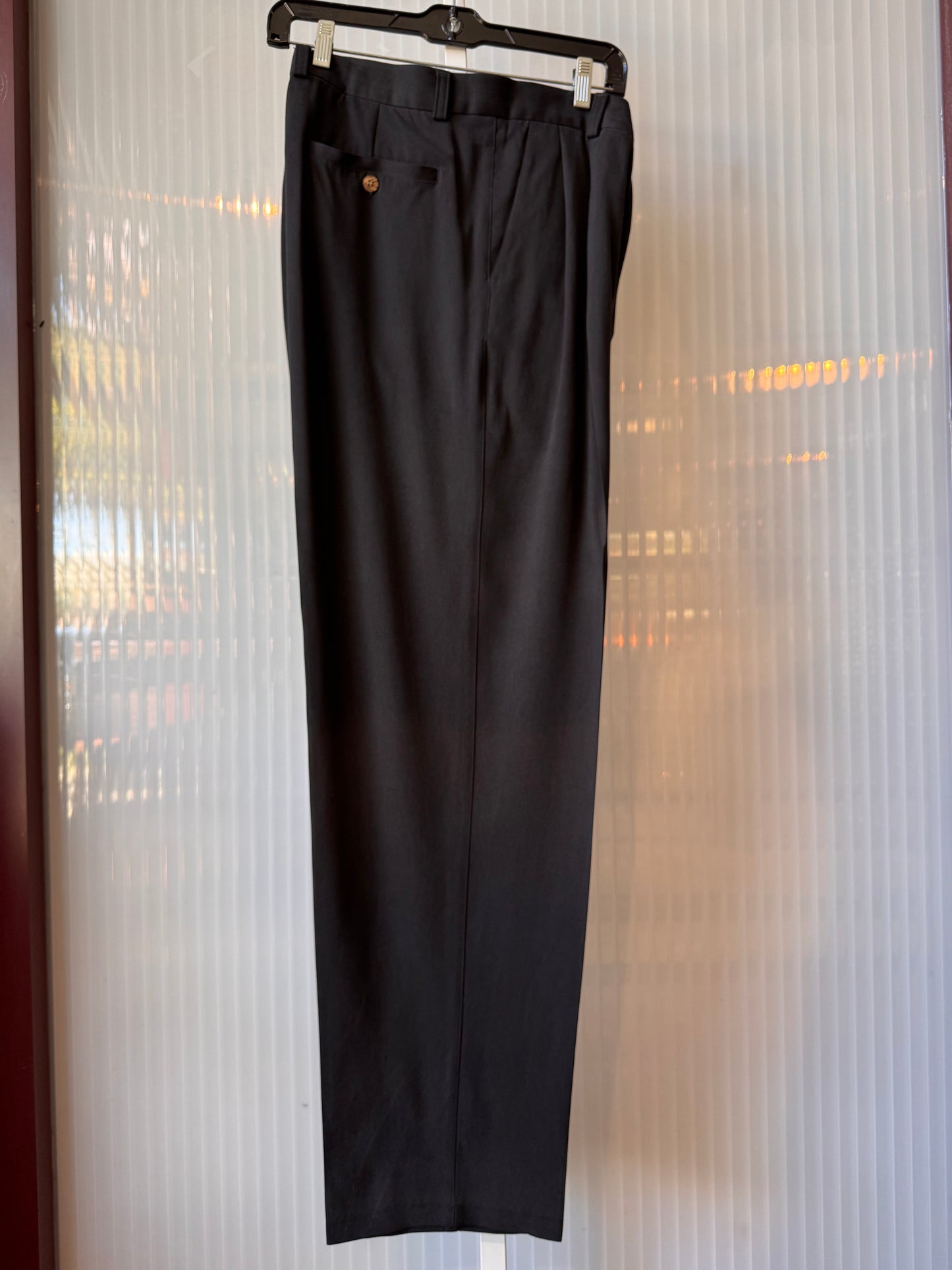 1980s Black Pleated Trousers