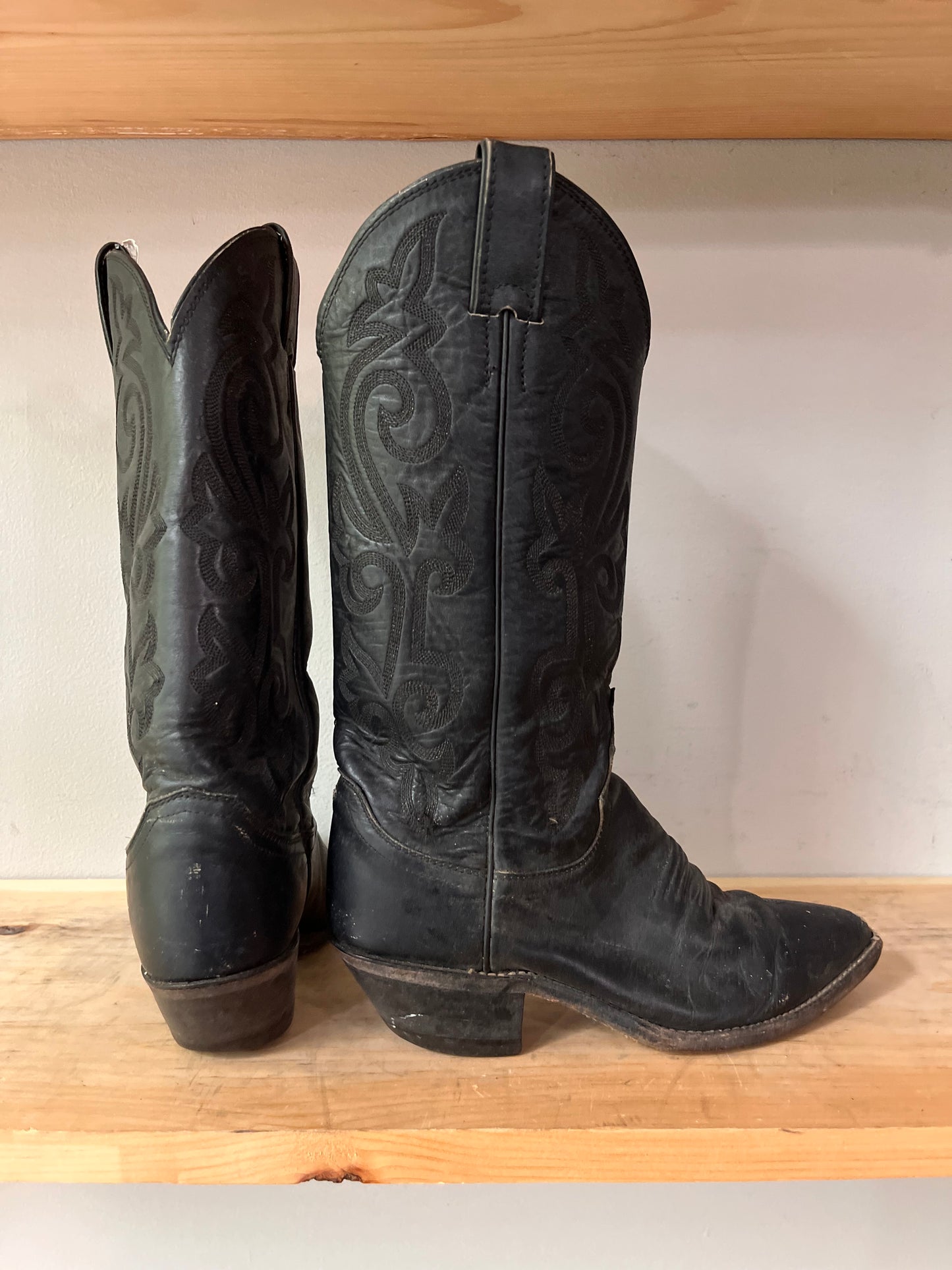 Justin Style Black Leather Boots