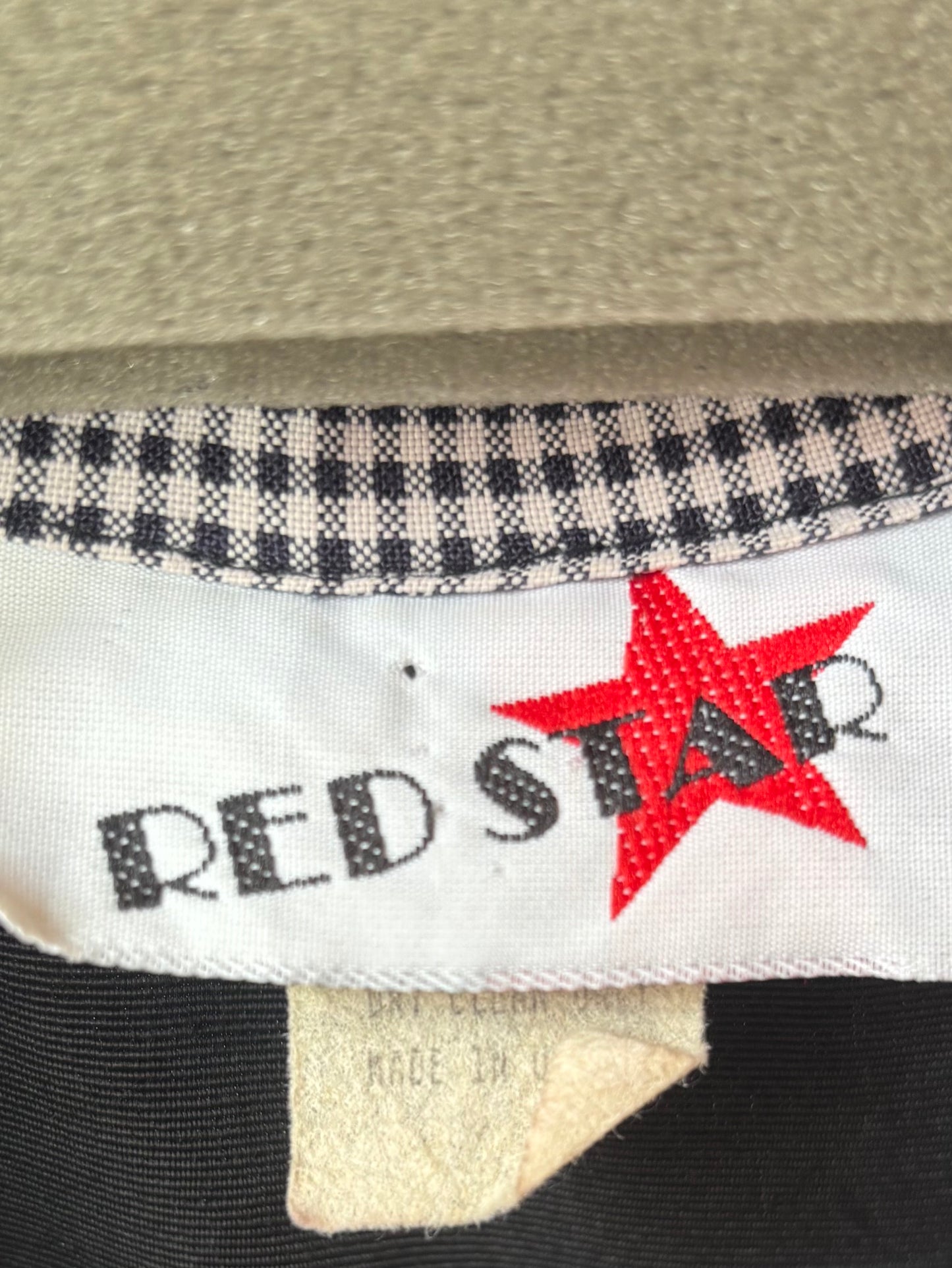 1980s Black & White Gingham Blazer & Red Skirt Set