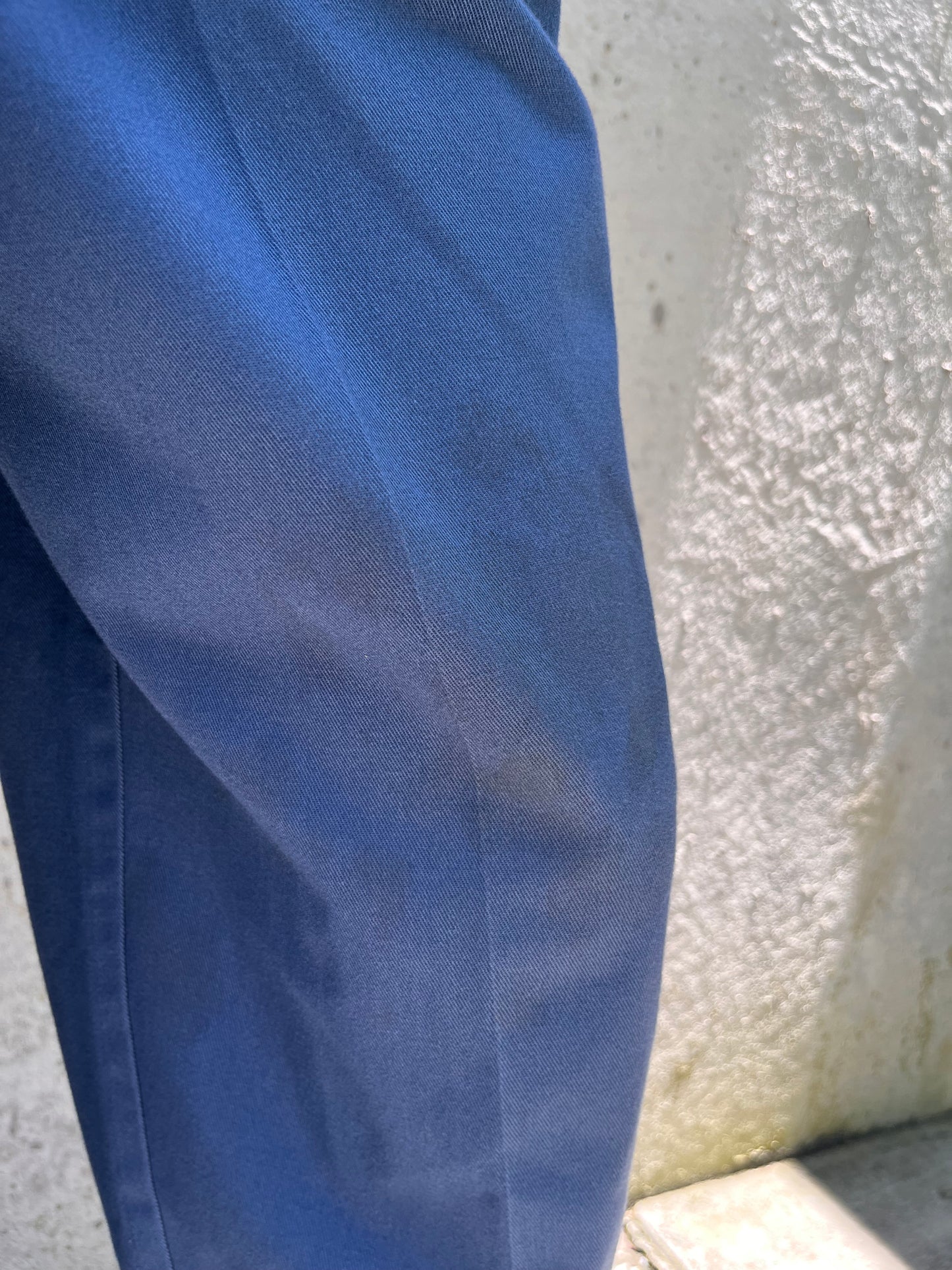 1980s Lizsport Blue Twill Pleated Trousers