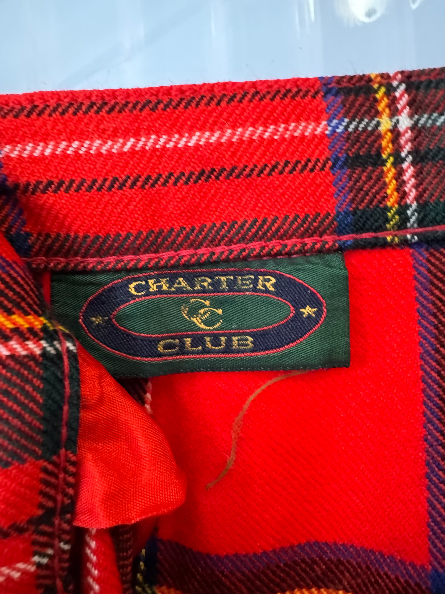 1990s Charter & Club Red Plaid Shorts