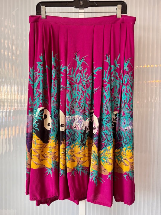 Fuchsia Bamboo Panda Skirt