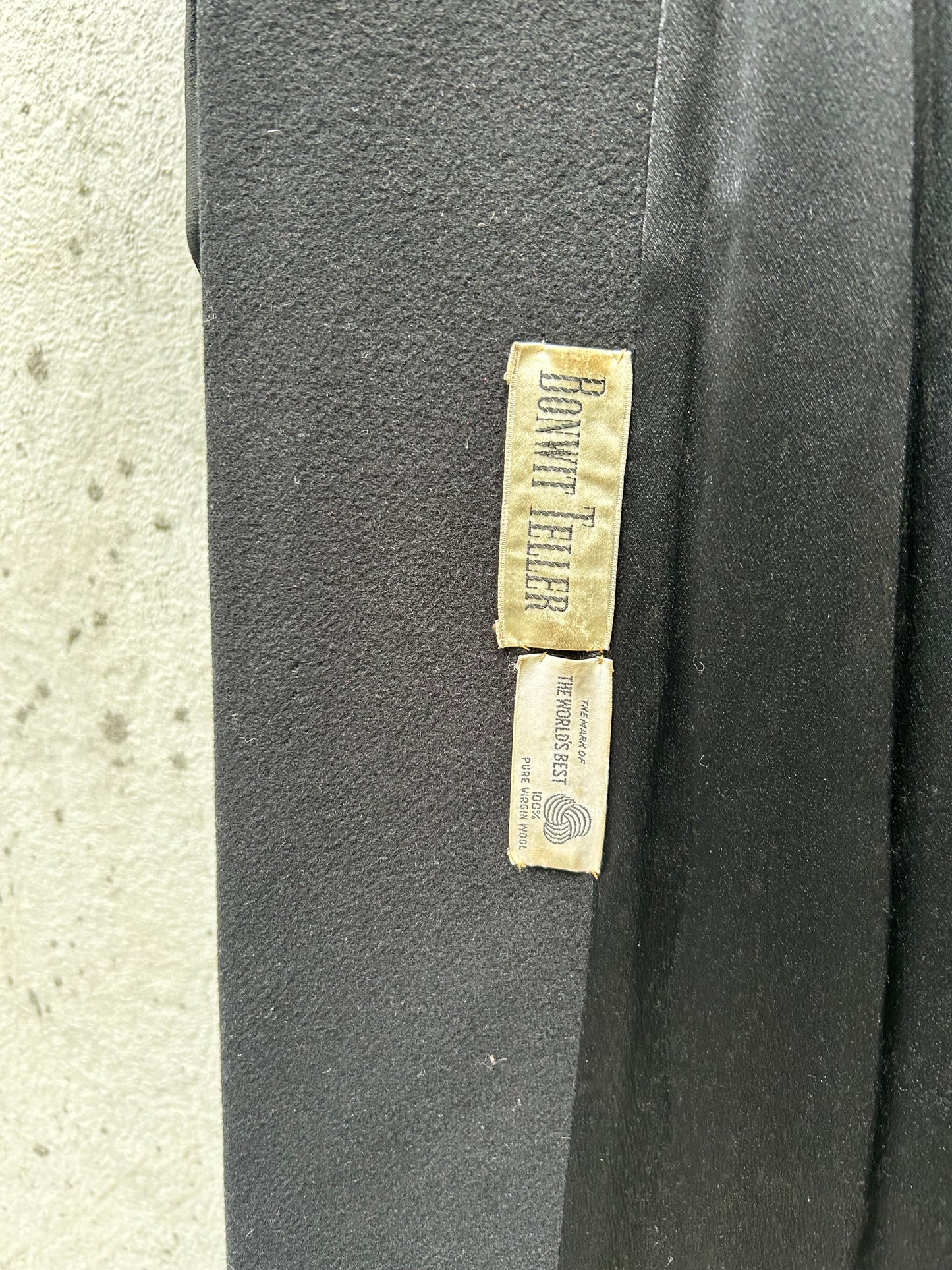 1960s Black Double-Breasted Long Coat