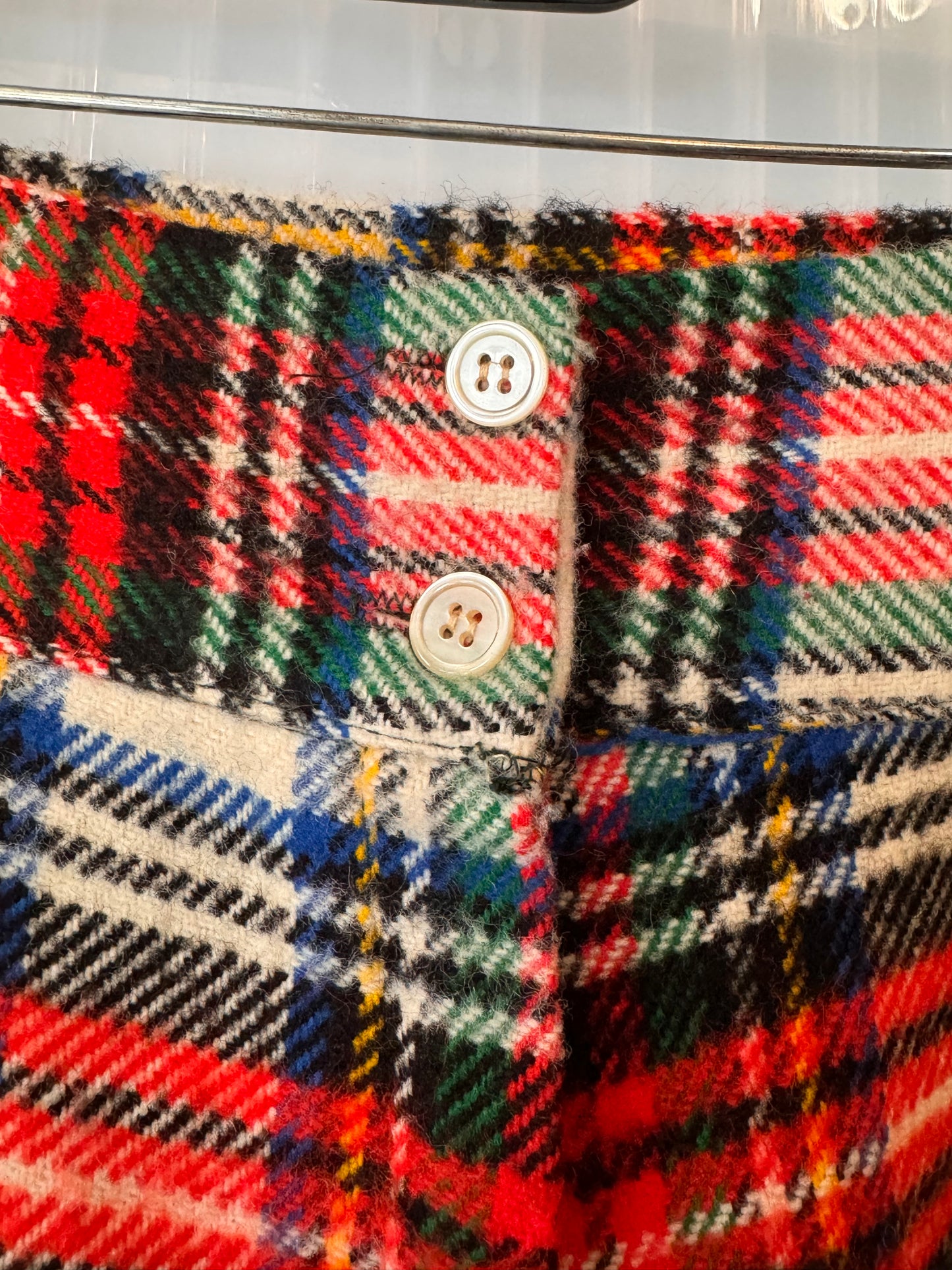 1970s Red & White Plaid Pants