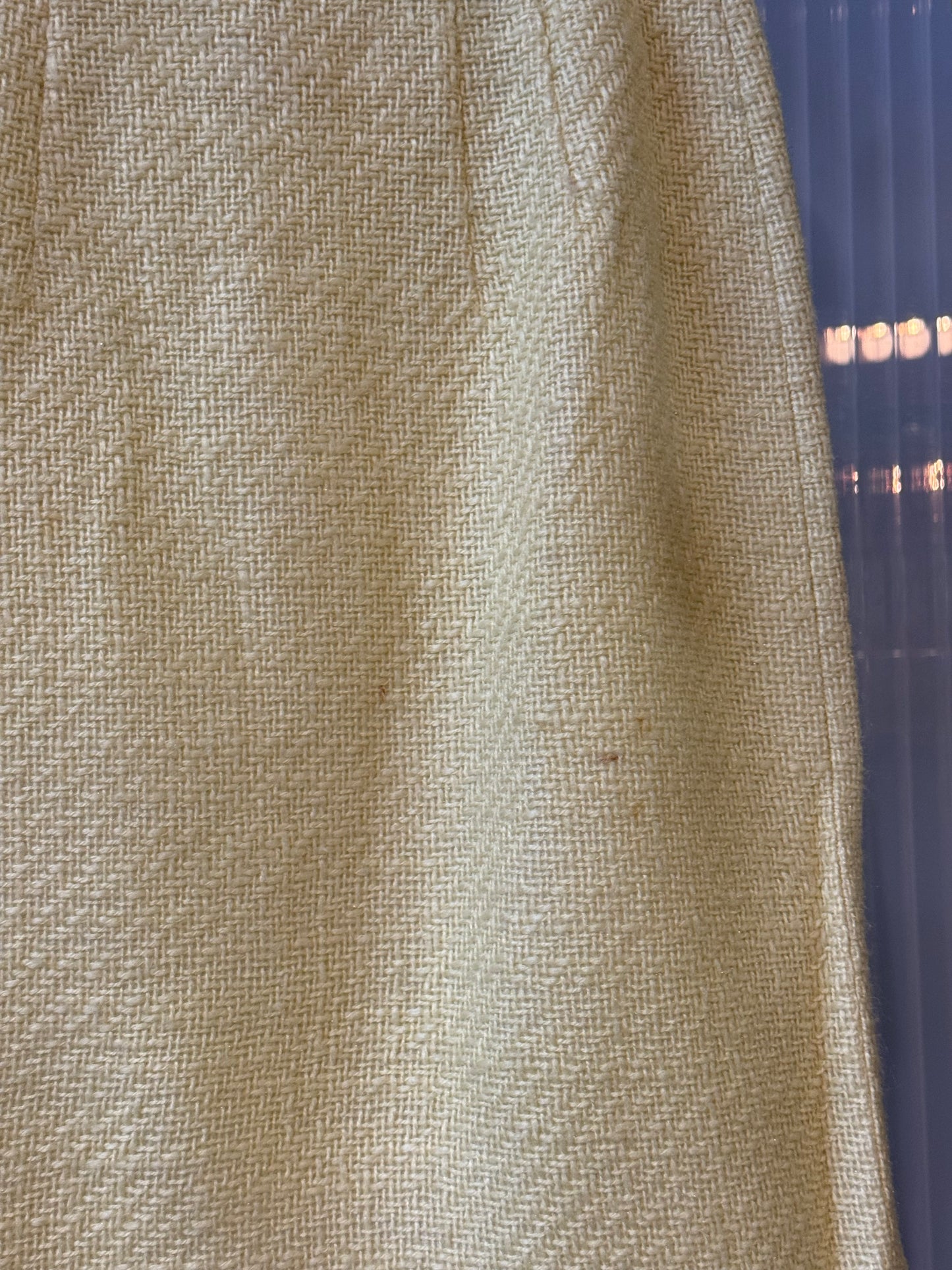 1970s Yellow Knit Blazer & Skirt Set with Fabulous Buttons