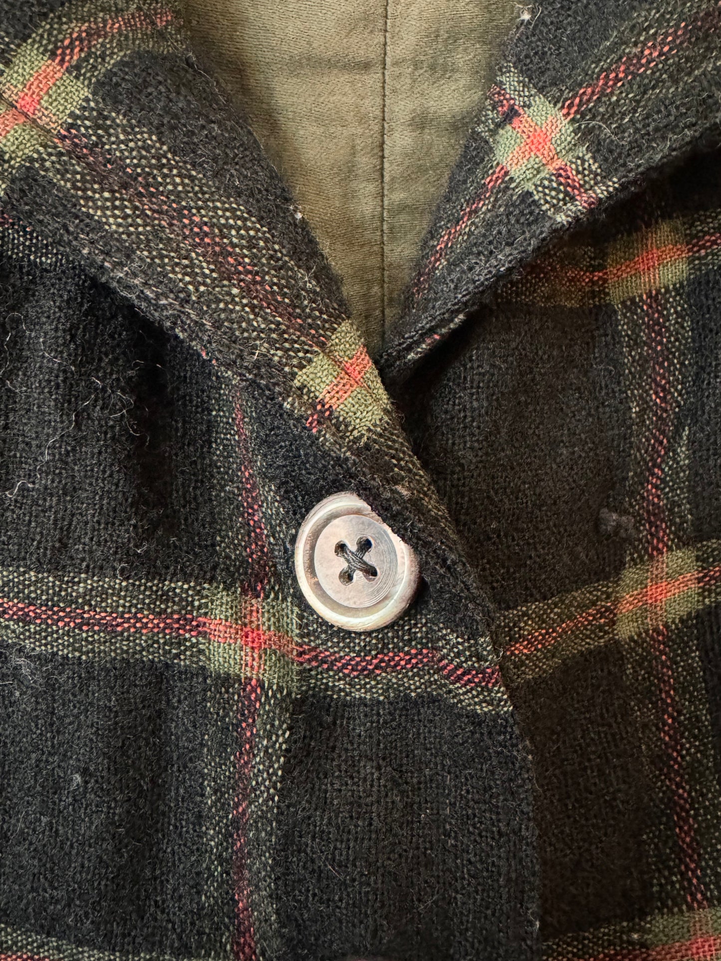 1940s Plaid Wool Suit Jacket