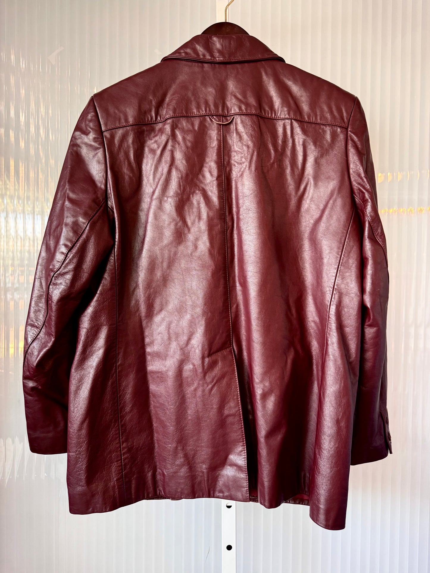 1990s Etienne Aigner Burgundy Leather Jacket