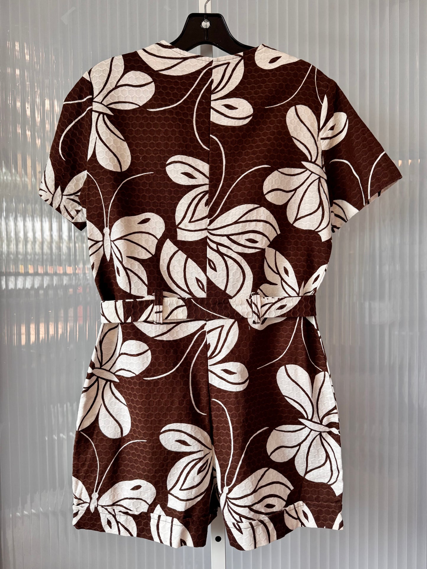 1960s Brown & White Butterfly Romper