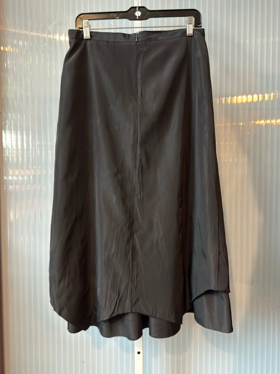 1990s Black Asymmetrical-Hem Skirt