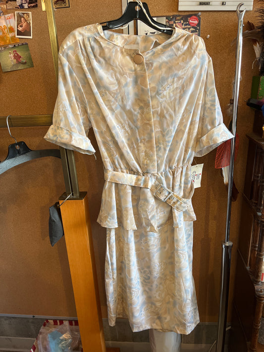 1980s Carriage Court Peplum Dress