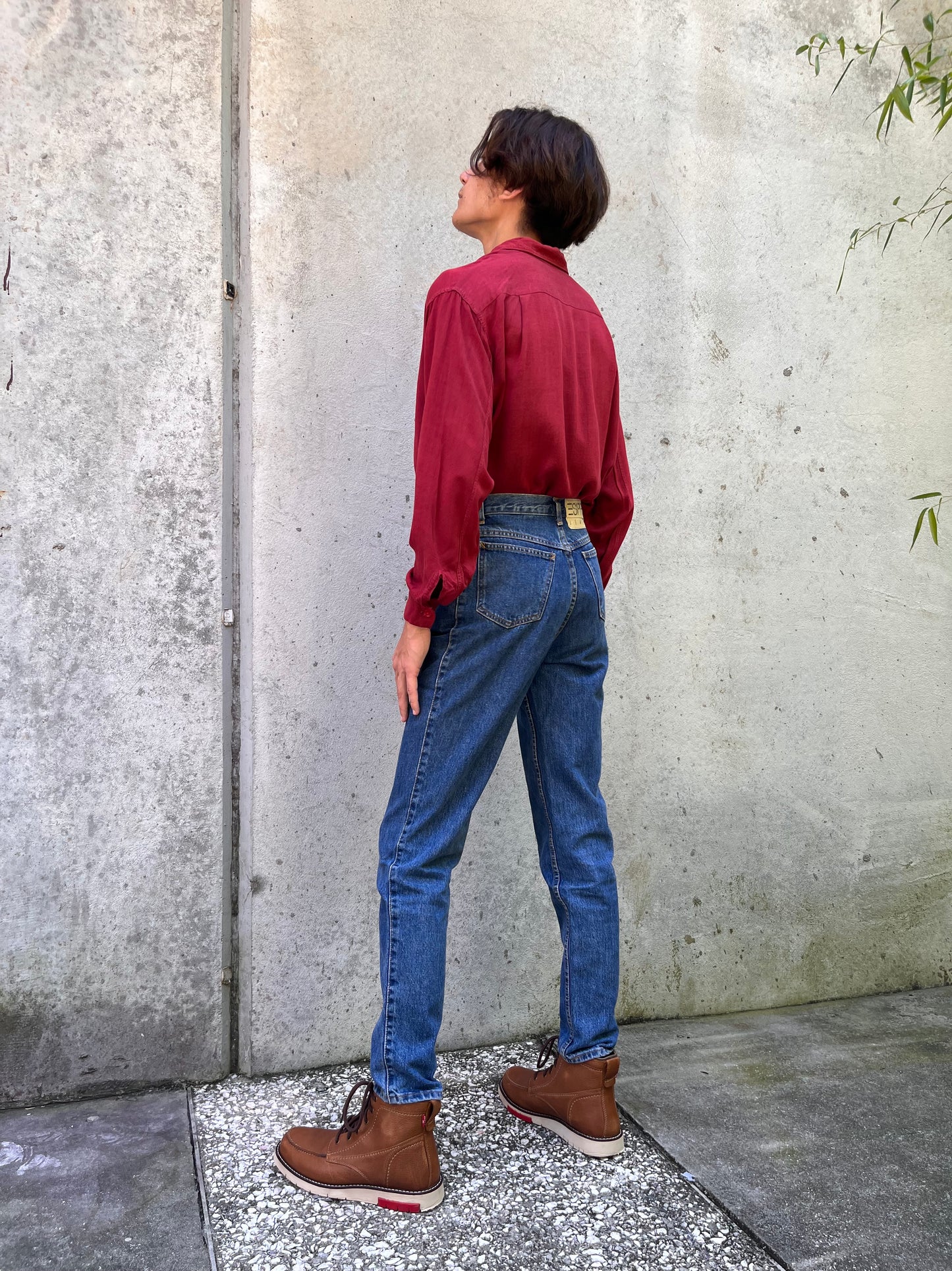 1950s Truval Red Button-up Shirt