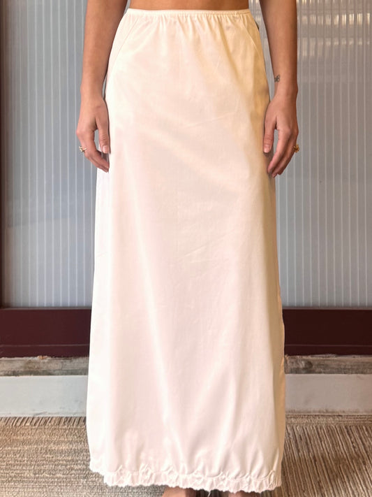 1960s Long White Skirt Slip