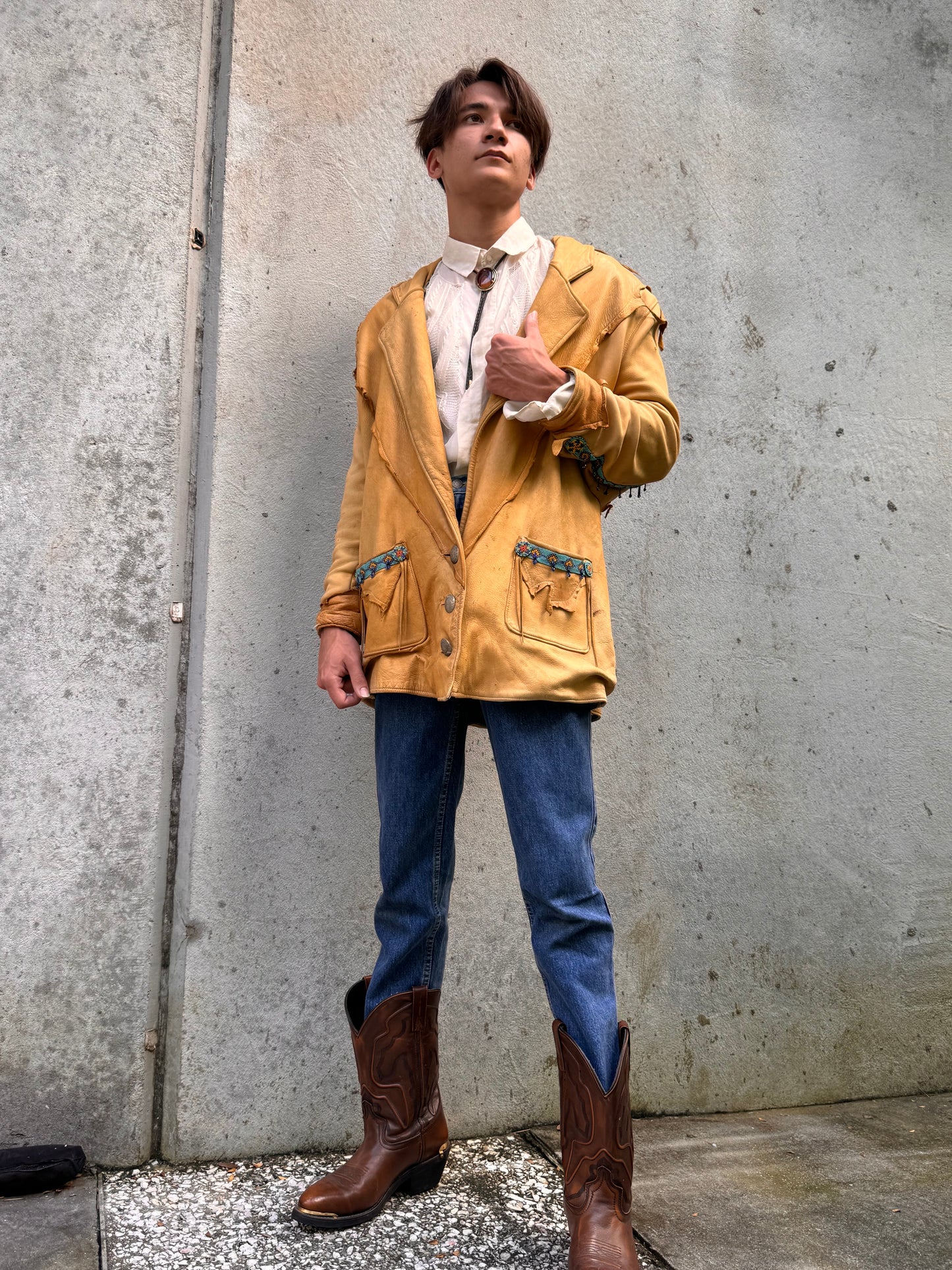 1970s Native American Leather Jacket