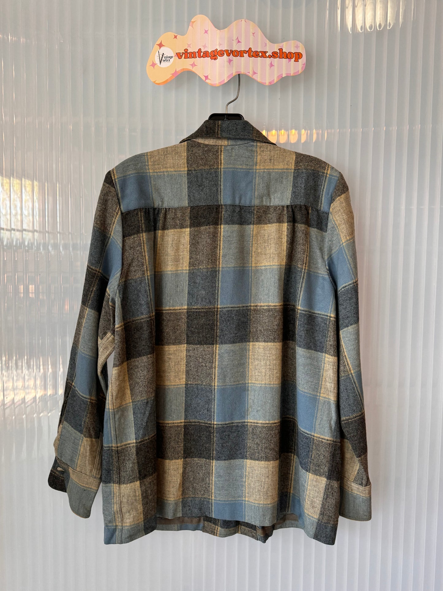 1950s Kasual Koat Blue Plaid Shacket