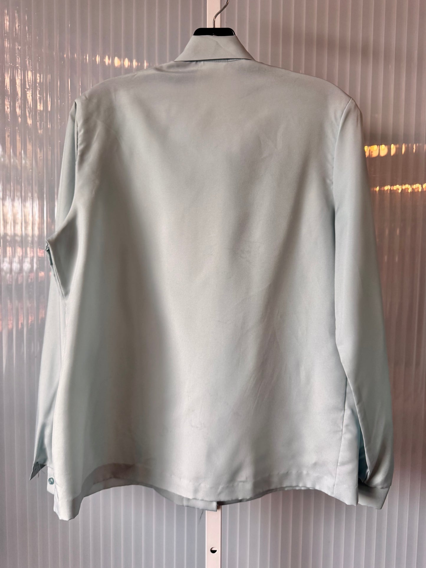 1970s Blue-Gray Button Up Blouse