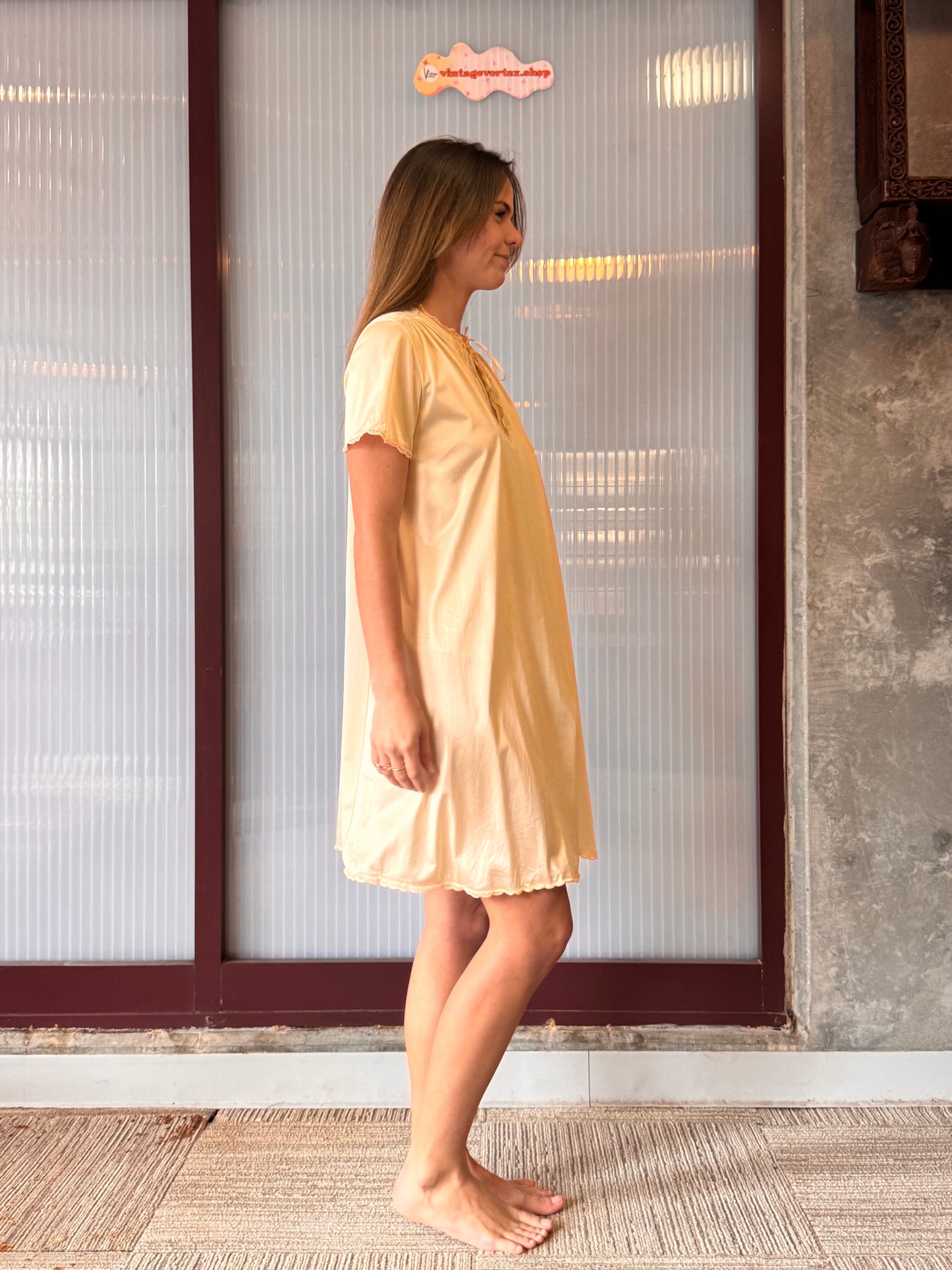 1980s Vanity Fair Cream Nightgown