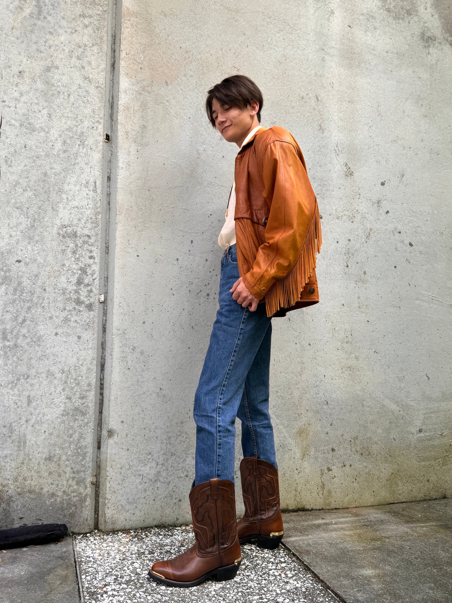 1980s M. Julian Leather Fringe Jacket