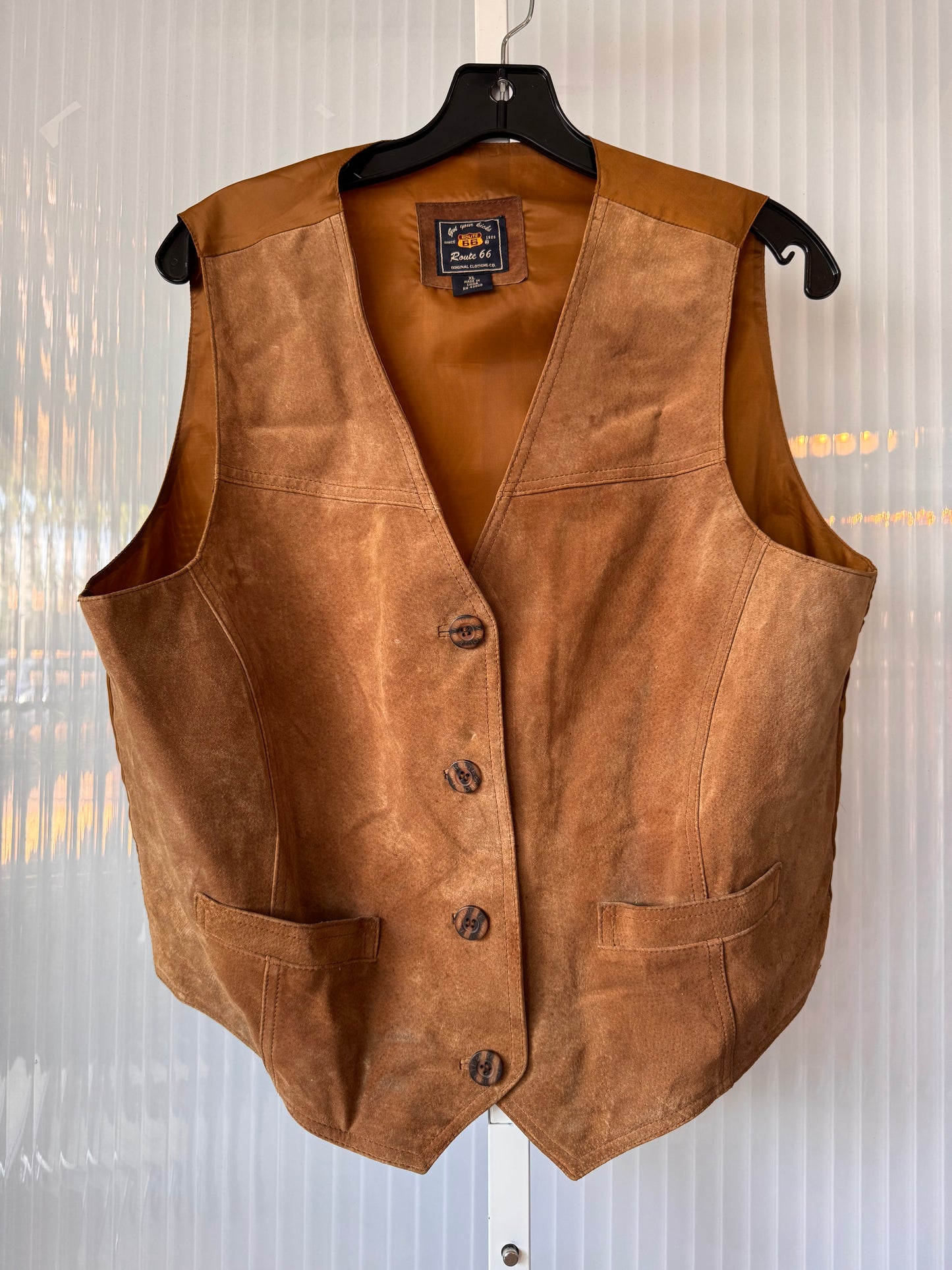 1990s Brown Suede Leather Vest